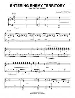 page one of Entering Enemy Territory (from Captain Marvel) (Piano Solo)