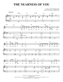 page one of The Nearness Of You (Piano & Vocal)