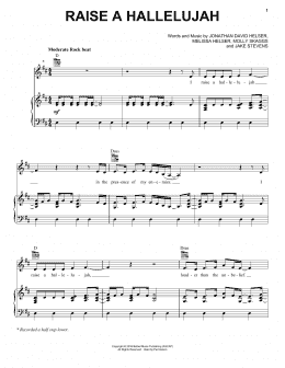 page one of Raise A Hallelujah (Piano, Vocal & Guitar Chords (Right-Hand Melody))