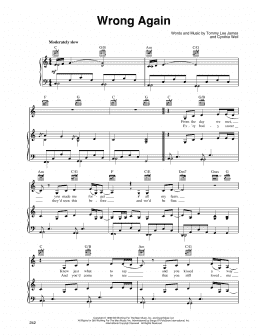 page one of Wrong Again (Piano, Vocal & Guitar Chords (Right-Hand Melody))