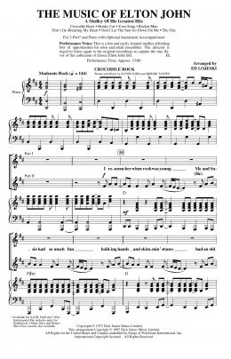 page one of The Music of Elton John (A Medley Of His Greatest Hits) (arr. Ed Lojeski) (2-Part Choir)