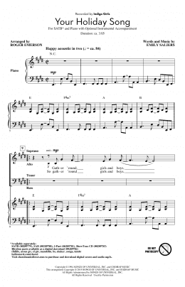 page one of Your Holiday Song (arr. Roger Emerson) (SATB Choir)