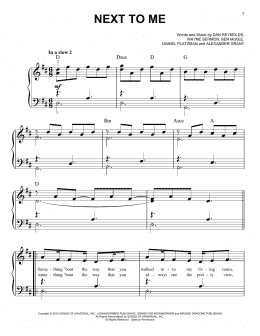 page one of Next To Me (Easy Piano)