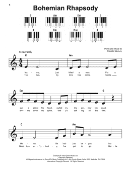 page one of Bohemian Rhapsody (Super Easy Piano)