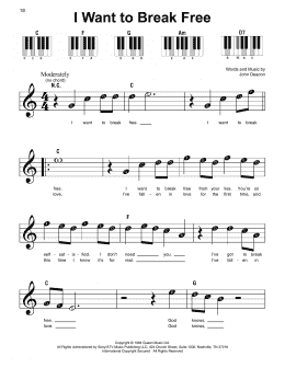 page one of I Want To Break Free (Super Easy Piano)