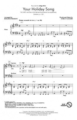 page one of Your Holiday Song (arr. Roger Emerson) (SAB Choir)