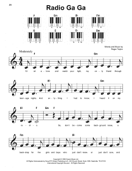 page one of Radio Ga Ga (Super Easy Piano)
