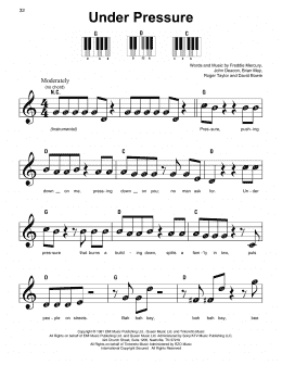 page one of Under Pressure (Super Easy Piano)