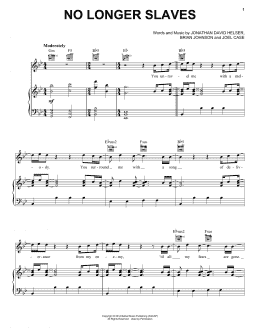 page one of No Longer Slaves (Piano, Vocal & Guitar Chords (Right-Hand Melody))