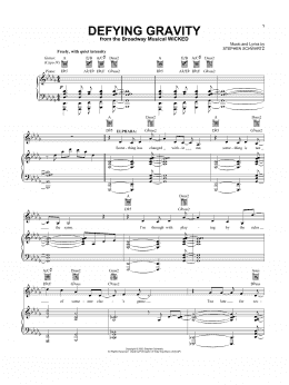 page one of Defying Gravity (from Wicked) (Vocal Pro + Piano/Guitar)
