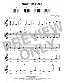page one of Now I'm Here (Super Easy Piano)