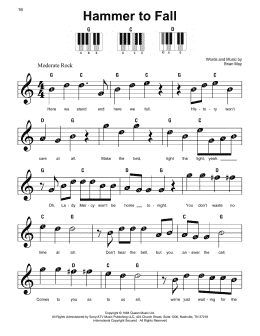page one of Hammer To Fall (Super Easy Piano)
