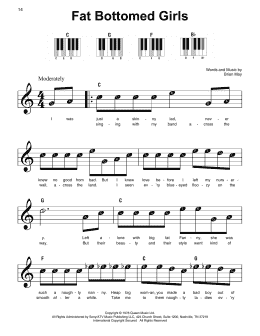 page one of Fat Bottomed Girls (Super Easy Piano)