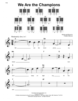 page one of We Are The Champions (Super Easy Piano)