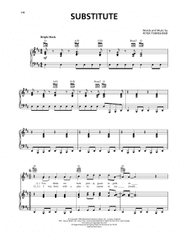 page one of Substitute (Piano, Vocal & Guitar Chords (Right-Hand Melody))