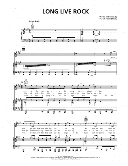 page one of Long Live Rock (Piano, Vocal & Guitar Chords (Right-Hand Melody))