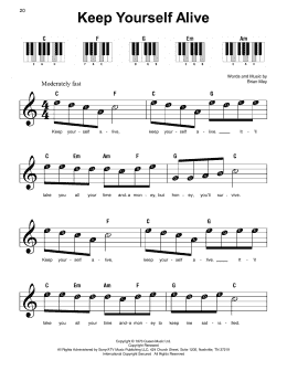 page one of Keep Yourself Alive (Super Easy Piano)