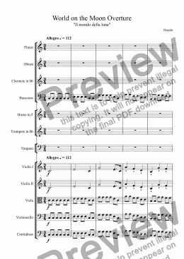 page one of World on the Moon Overture