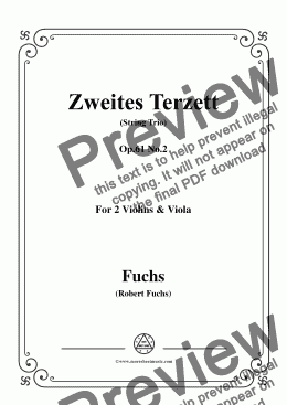 page one of Fuchs-Zweites Terzett(String Trio),Op.61 No.2,for 2Voilins&Viola