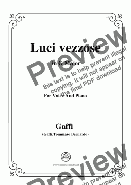 page one of Gaffi-Luci vezzose,in G Major,for Voice and Piano