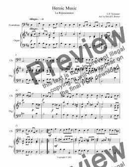 page one of Heroic Music XII for Contrabass Solo