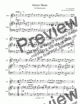 page one of Heroic Music XII for Oboe
