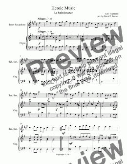 page one of Heroic Music XII for Tenor Sax