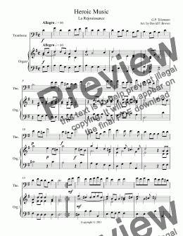 page one of Heroic Music XII for Trombone