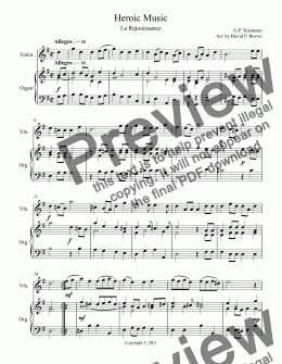 page one of Heroic Music XII for Violin