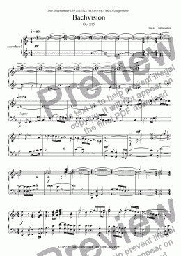 page one of Bachvision