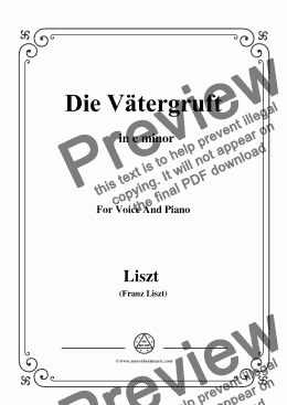 page one of Liszt-Die Vätergruft in c minor,for Voice&Pno