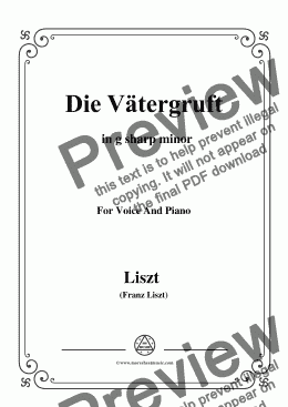 page one of Liszt-Die Vätergruft in g sharp minor,for Voice&Pno