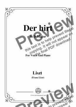 page one of Liszt-Der hirt in D Major,for Voice&Pno