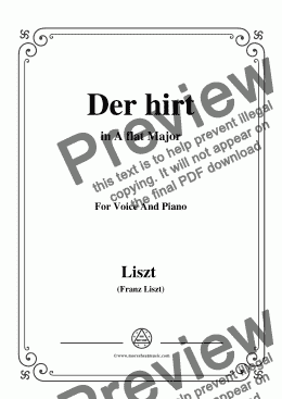 page one of Liszt-Der hirt in A flat Major,for Voice&Pno