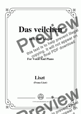 page one of Liszt-Das veilchen in E flat Major,for Voice&Pno