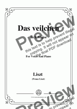 page one of Liszt-Das veilchen in E Major,for Voice&Pno
