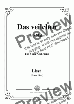 page one of Liszt-Das veilchen in F Major,for Voice&Pno