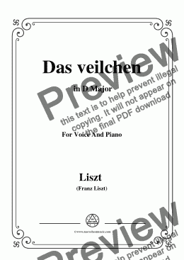 page one of Liszt-Das veilchen in D Major,for Voice&Pno