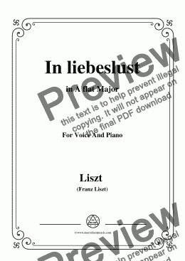 page one of Liszt-In liebeslust in A flat Major,for Voice&Pno