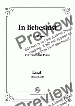 page one of Liszt-In liebeslust in B Major,for Voice&Pno