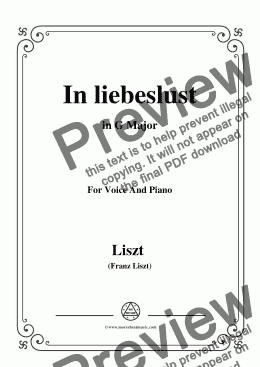 page one of Liszt-In liebeslust in G Major,for Voice&Pno