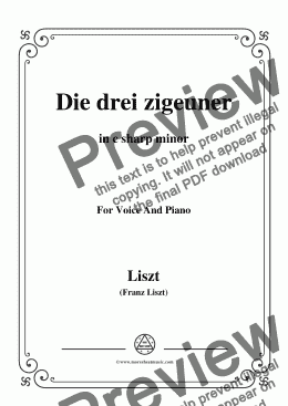 page one of Liszt-Die drei zigeuner in c sharp minor,for Voice&Pno