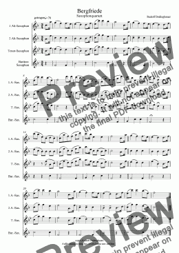 page one of Bergfriede  Saxophonquartett