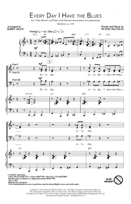 page one of Every Day I Have The Blues (arr. Kirby Shaw) (3-Part Mixed Choir)
