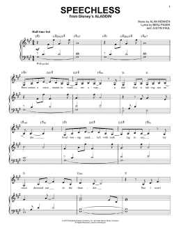 page one of Speechless (from Disney's Aladdin) (Piano & Vocal)