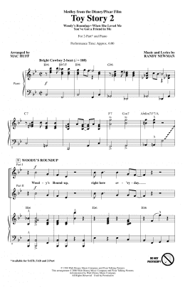 page one of Toy Story 2 (Medley) (arr. Mac Huff) (2-Part Choir)