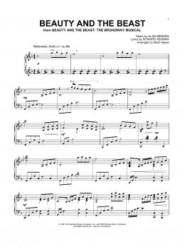 page one of Beauty And The Beast (arr. Mark Hayes) (Piano Solo)