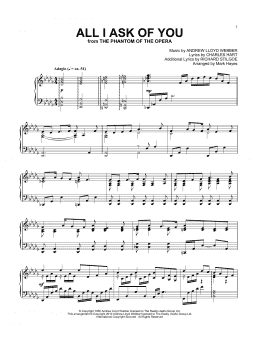 page one of All I Ask Of You (from The Phantom Of The Opera) (arr. Mark Hayes) (Piano Solo)