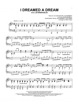 page one of I Dreamed A Dream (from Les Miserables) (arr. Mark Hayes) (Piano Solo)
