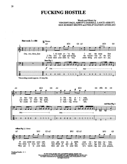 page one of Fucking Hostile (Bass Guitar Tab)